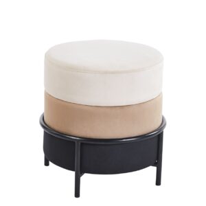 Puf velvet (beż/cappuccino/czarny)