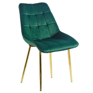 Krzesło velvet (zielone) / złote nogi