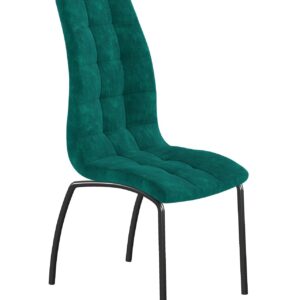 Krzesło velvet (zielone) – czarny stelaż