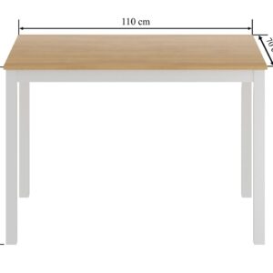 Stół drewniany 70×110 – dąb naturalny + biały