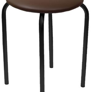 Taboret (eco brąz) – czarny stelaż