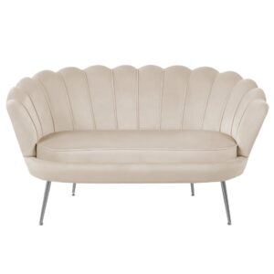 Sofa velvet (beżowa) /nogi srebrne/
