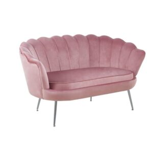 Sofa velvet (różowa) /nogi srebrne)