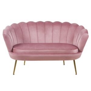 Sofa velvet (różowa) /nogi złote/