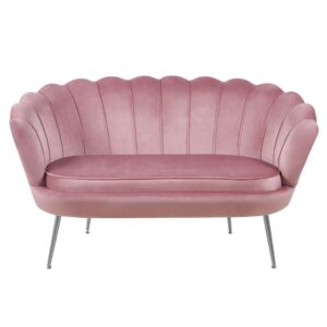 Sofa velvet (różowa) /nogi srebrne)