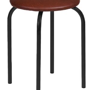 Taboret (ciemny brąz) – czarny stelaż