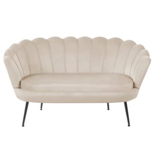 Sofa velvet (beżowa) /nogi czarne/