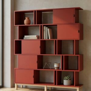 Montuj szafki i przegrody jak chcesz, w regale REG-MODEL-1 (5) – szerokość: 90-150cm, wysokość 183,5 cm | 5 półek