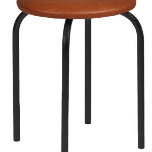 Taboret (jasny brąz) – czarny stelaż