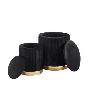Pufy (zestaw 2 szt.) velvet – Riviera 100 czarne