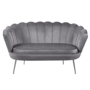 Sofa velvet (szara) /nogi srebrne/