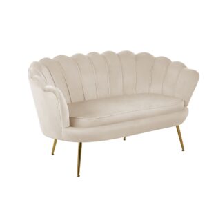 Sofa velvet (beżowa) /nogi złote/