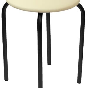 Taboret (eco beż) – czarny stelaż