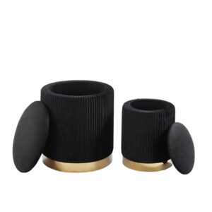 Pufy (zestaw 2 szt.) velvet – Riviera 100 czarne