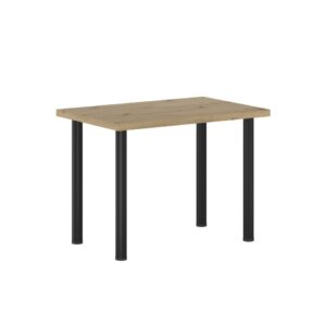 Stół (dąb artisan + nogi I czarny mat) 67×101