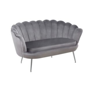 Sofa velvet (szara) /nogi srebrne/