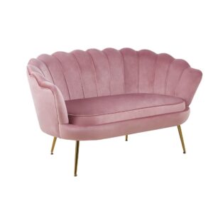 Sofa velvet (różowa) /nogi złote/