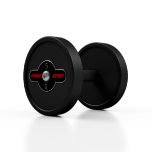 Hantla stalowa gumowana 5 kg czarny mat – Marbo Sport