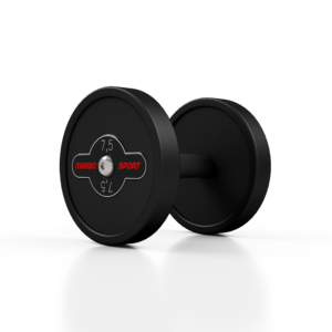 Hantla stalowa gumowana 7,5 kg czarny mat – Marbo Sport