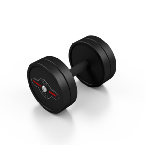 Hantla stalowa gumowana 12,5 kg czarny mat – Marbo Sport