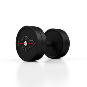 Hantla stalowa gumowana 15 kg czarny mat – Marbo Sport