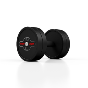 Hantla stalowa gumowana 17,5kg czarny mat – Marbo Sport