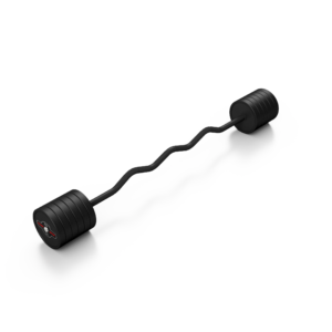 Sztanga gumowana łamana 55 kg czarny mat – Marbo Sport