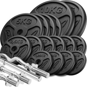 Zestaw gryfów wzmocnionych i obciążeń slim 83 kg – Marbo Sport