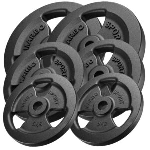 Zestaw obciążeń żeliwnych kierownica 60 kg / 2 x 15 kg + 2 x 10 kg + 2 x 5 kg – Marbo Sport