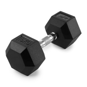 Hantla żeliwna gumowana HEX 15 kg – UpForm