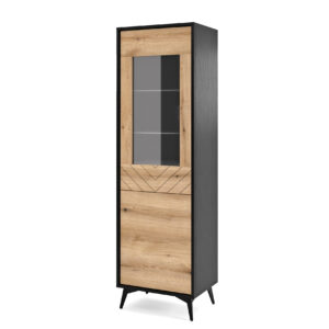 Witryna Diamond W54 | Piaski | Dąb Evoke / Czarny